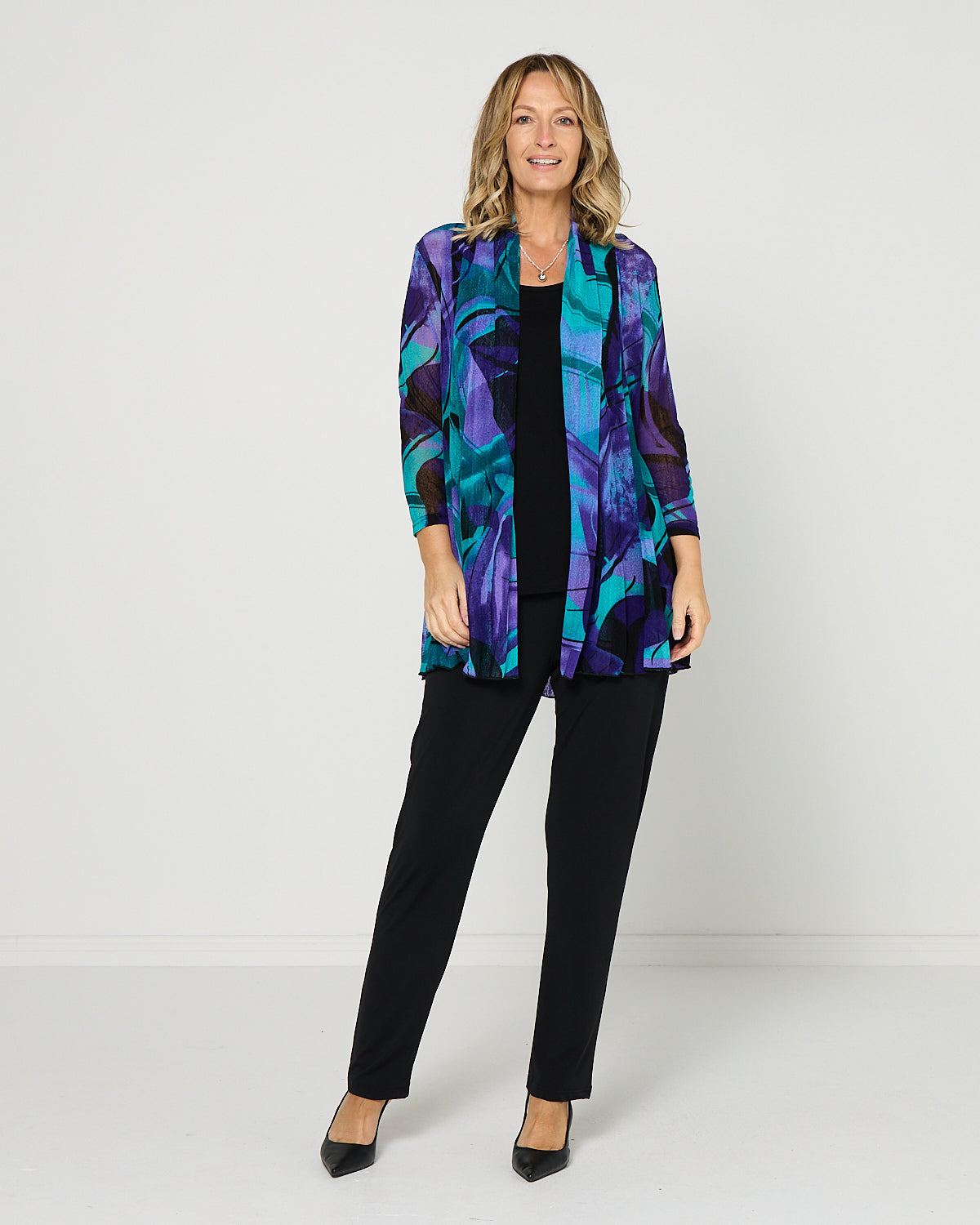 Naomi Mesh Jacket - Purple Abstract