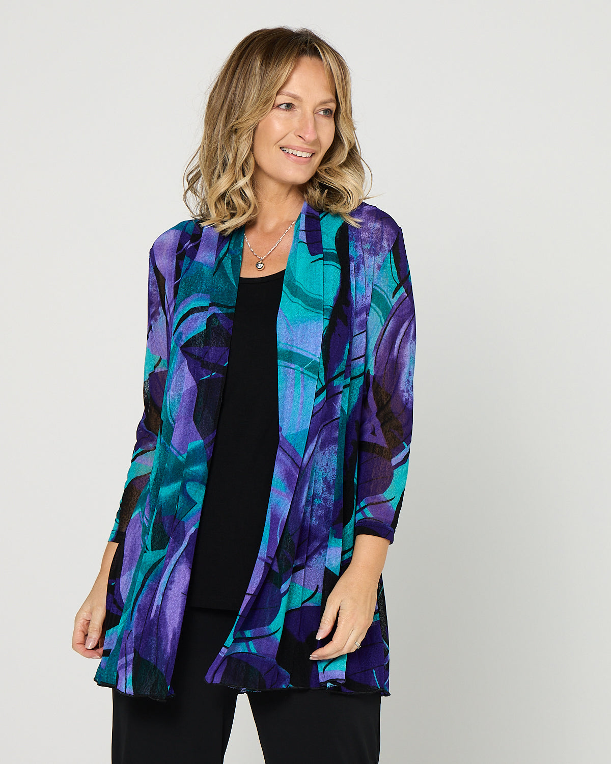 Naomi Mesh Jacket - Purple Abstract