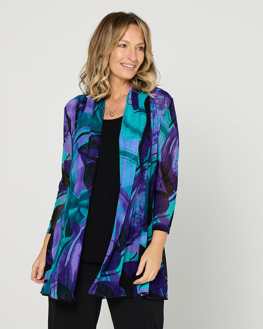 Naomi Mesh Jacket - Purple Abstract