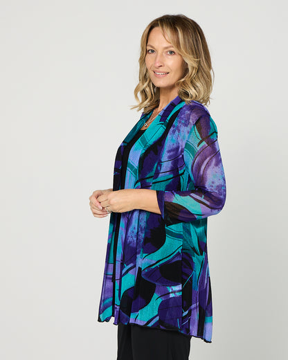 Naomi Mesh Jacket - Purple Abstract