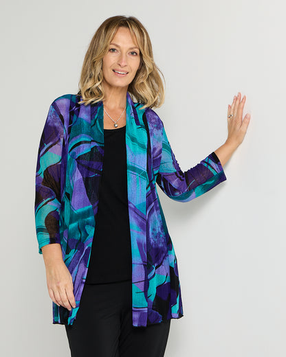 Naomi Mesh Jacket - Purple Abstract