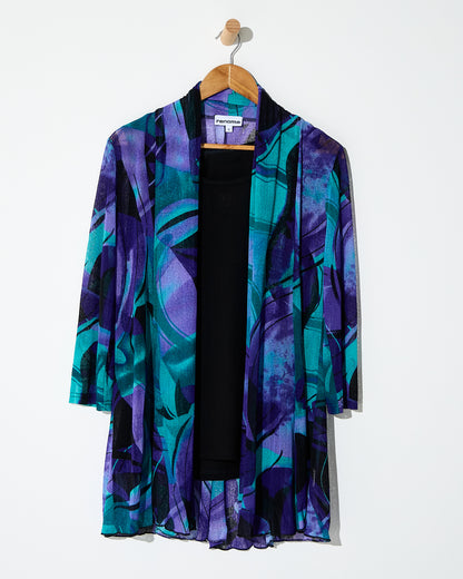 Naomi Mesh Jacket - Purple Abstract