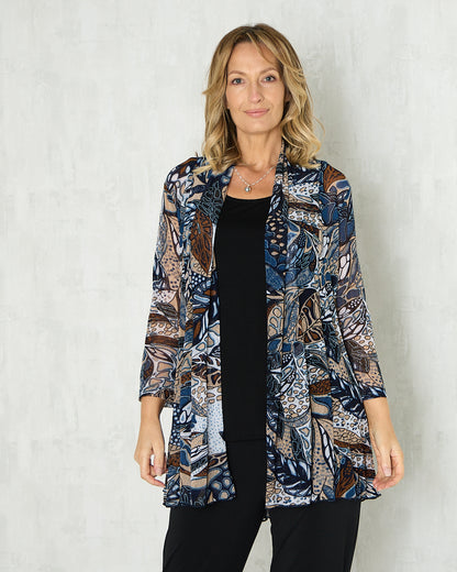 Naomi Mesh Jacket - Denim Tan Butterfly