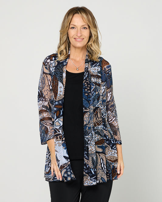 Naomi Mesh Jacket - Denim Tan Butterfly