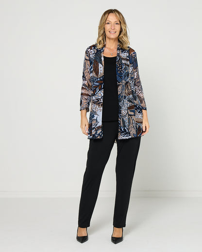 Naomi Mesh Jacket - Denim Tan Butterfly