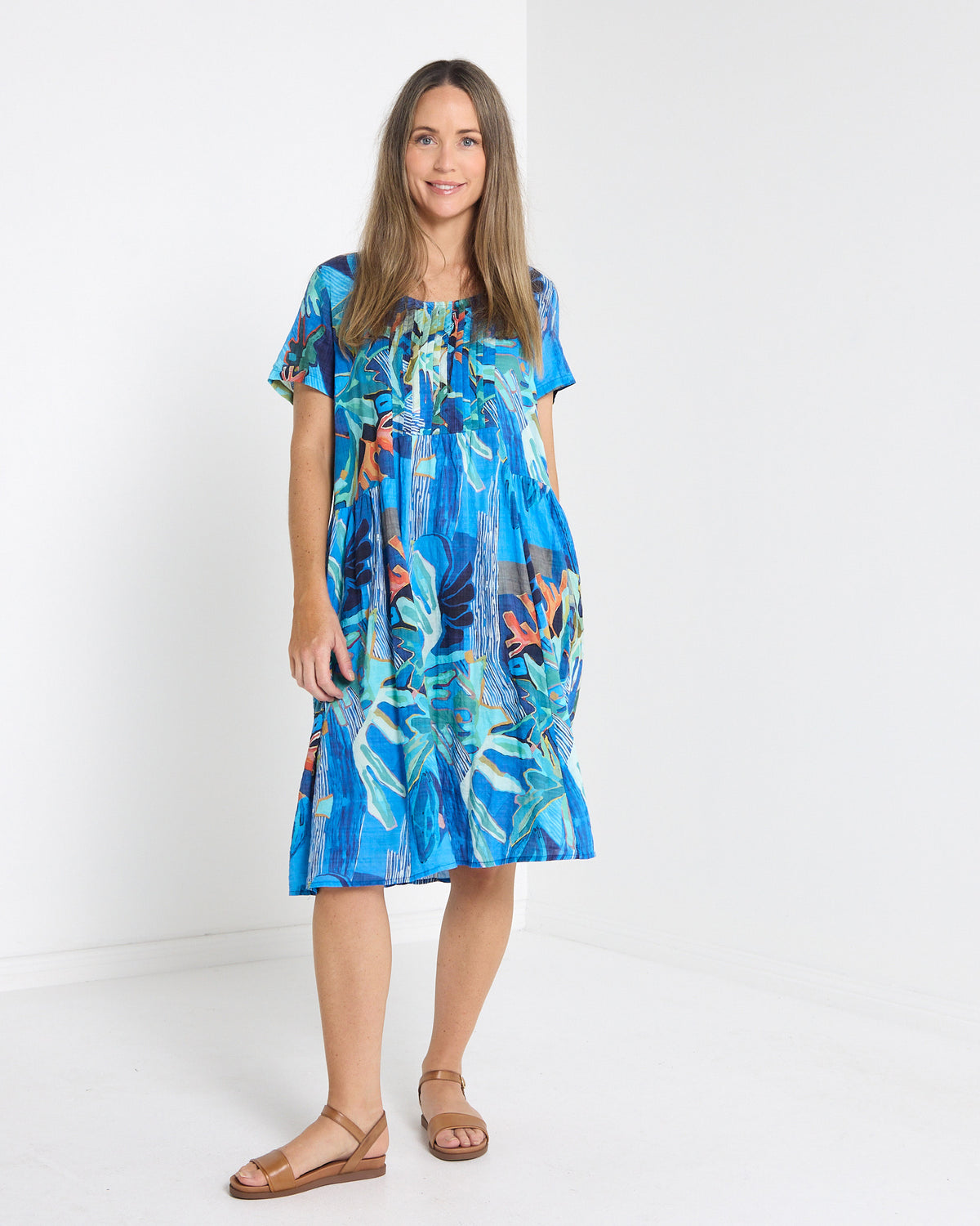 Dakota Relaxed Cotton Dress - Tropical