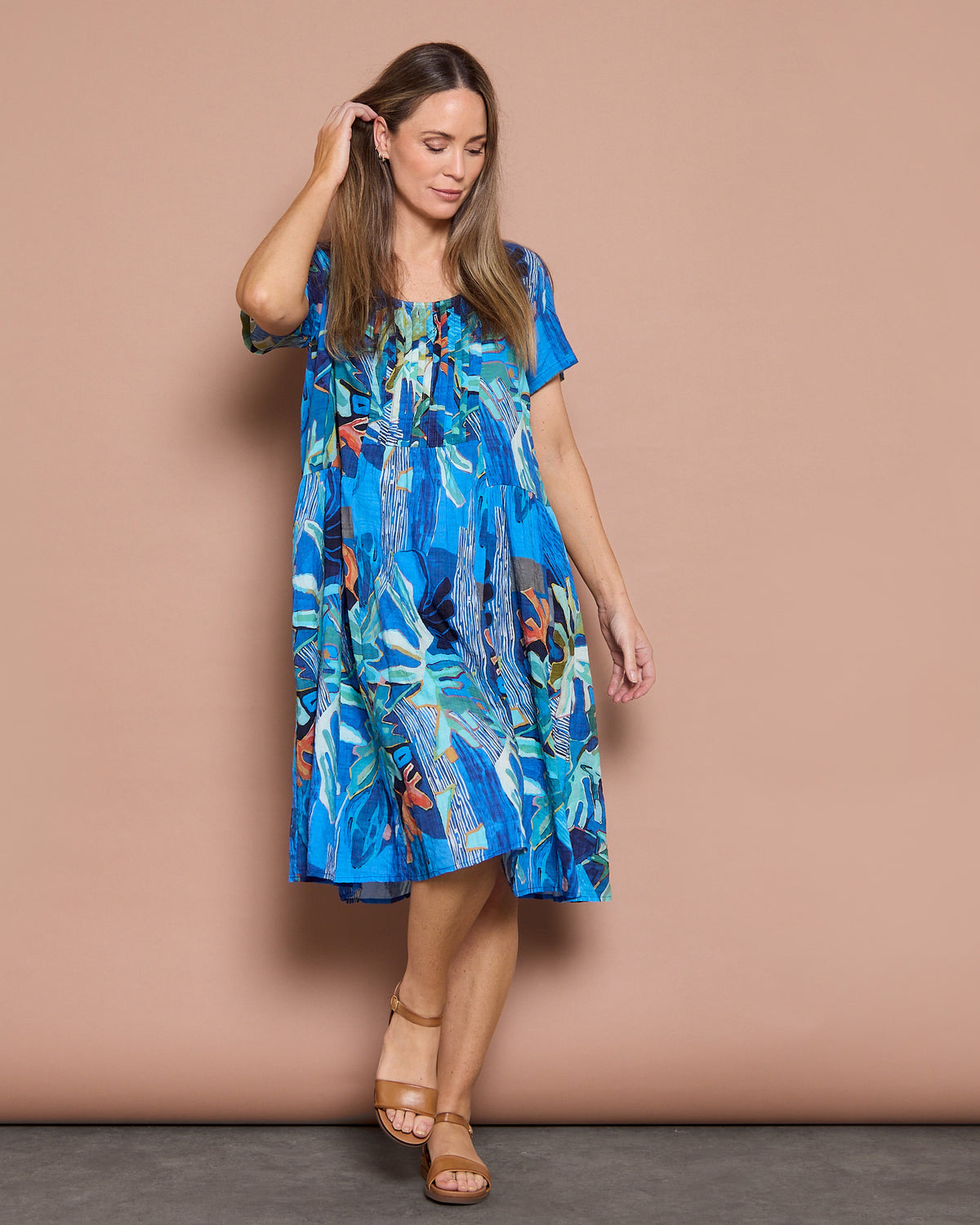 Dakota Relaxed Cotton Dress - Tropical