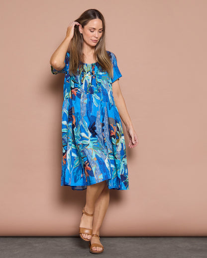 Dakota Relaxed Cotton Dress - Tropical