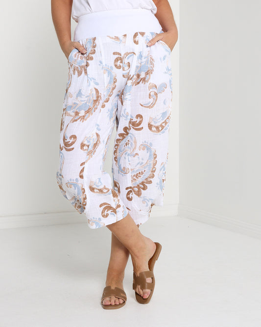 Cassis Capri Pants - Sable Paisley