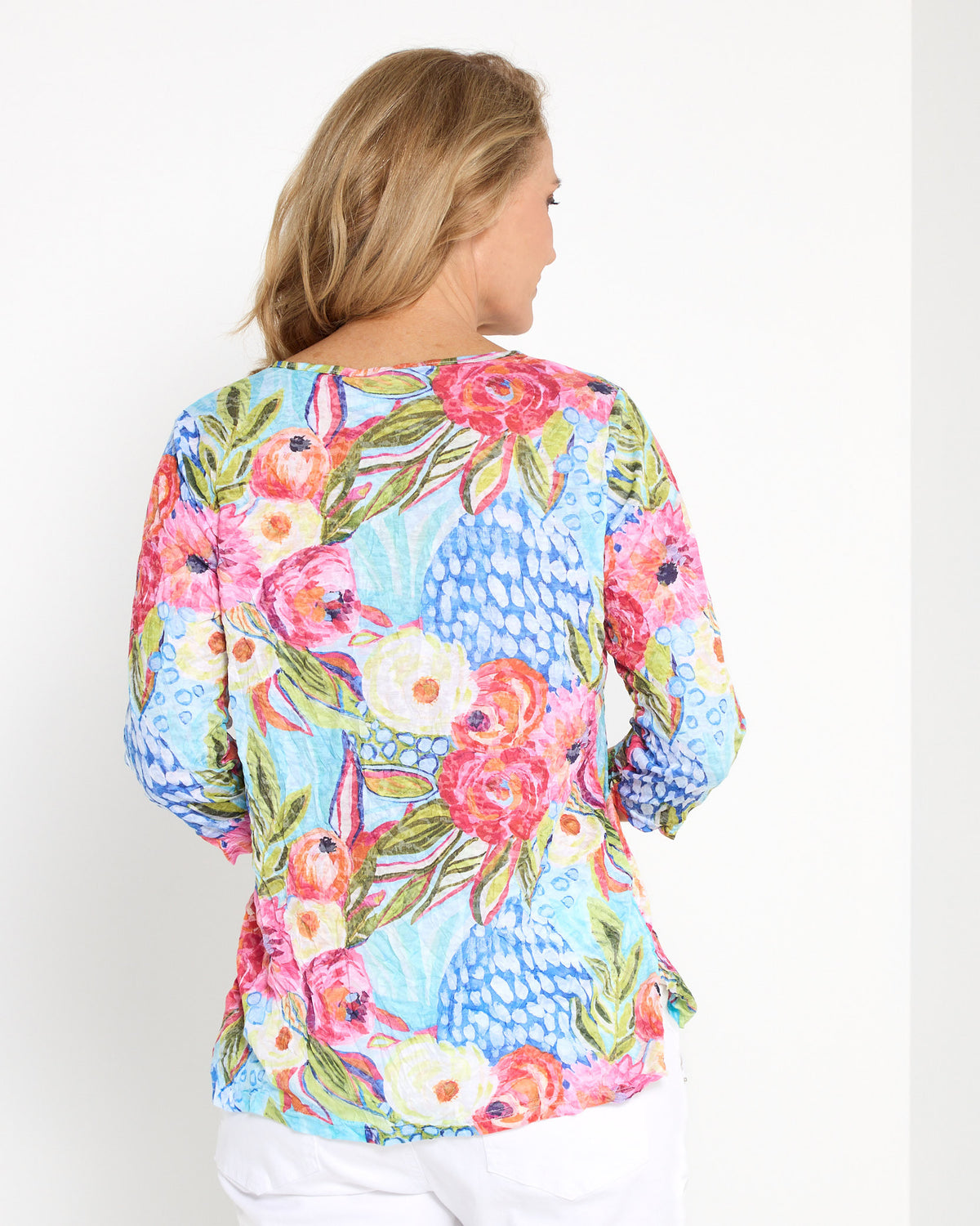 Grace Top - Turquoise Garden