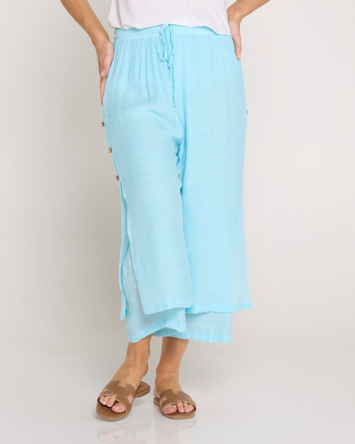 Liana Cropped Pants - Baby Blue