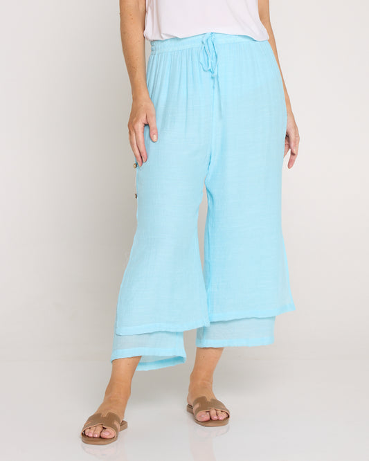 Liana Cropped Pants - Baby Blue