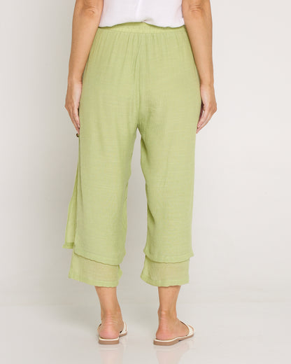 Liana Cropped Pants - Light Sage
