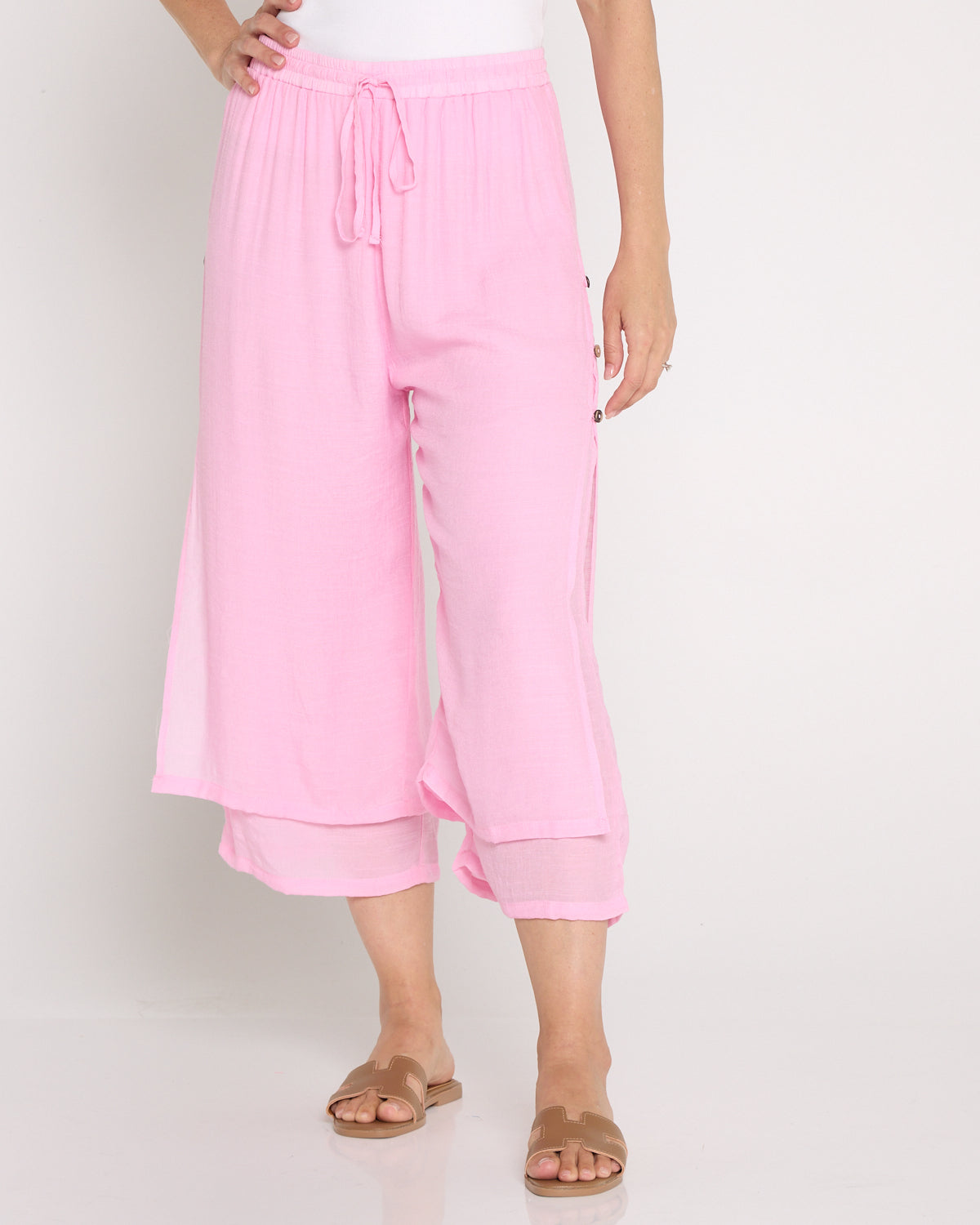 Liana Cropped Pant - Baby Pink
