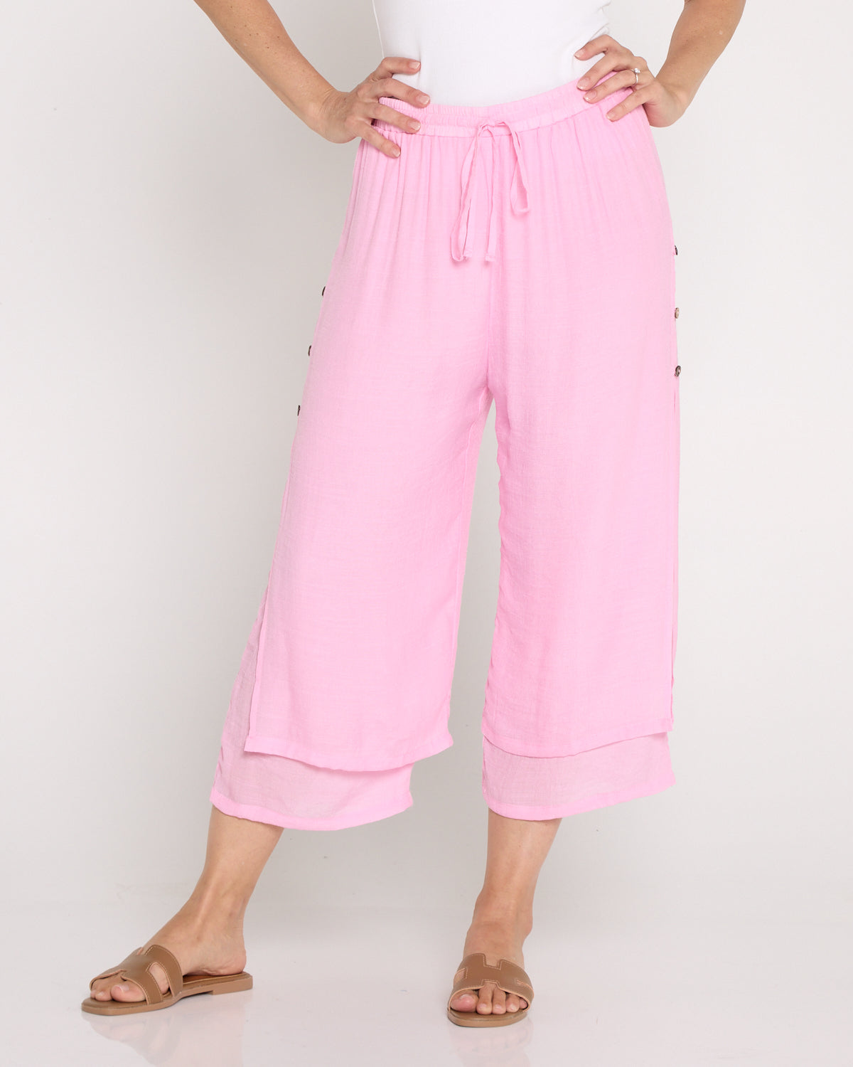 Liana Cropped Pant - Baby Pink