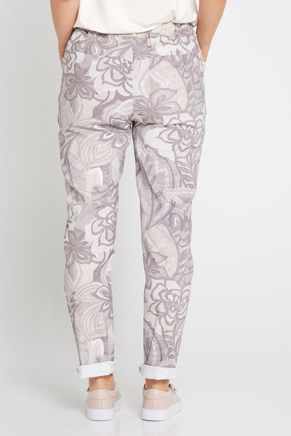 Beth Pants - Taupe Floral