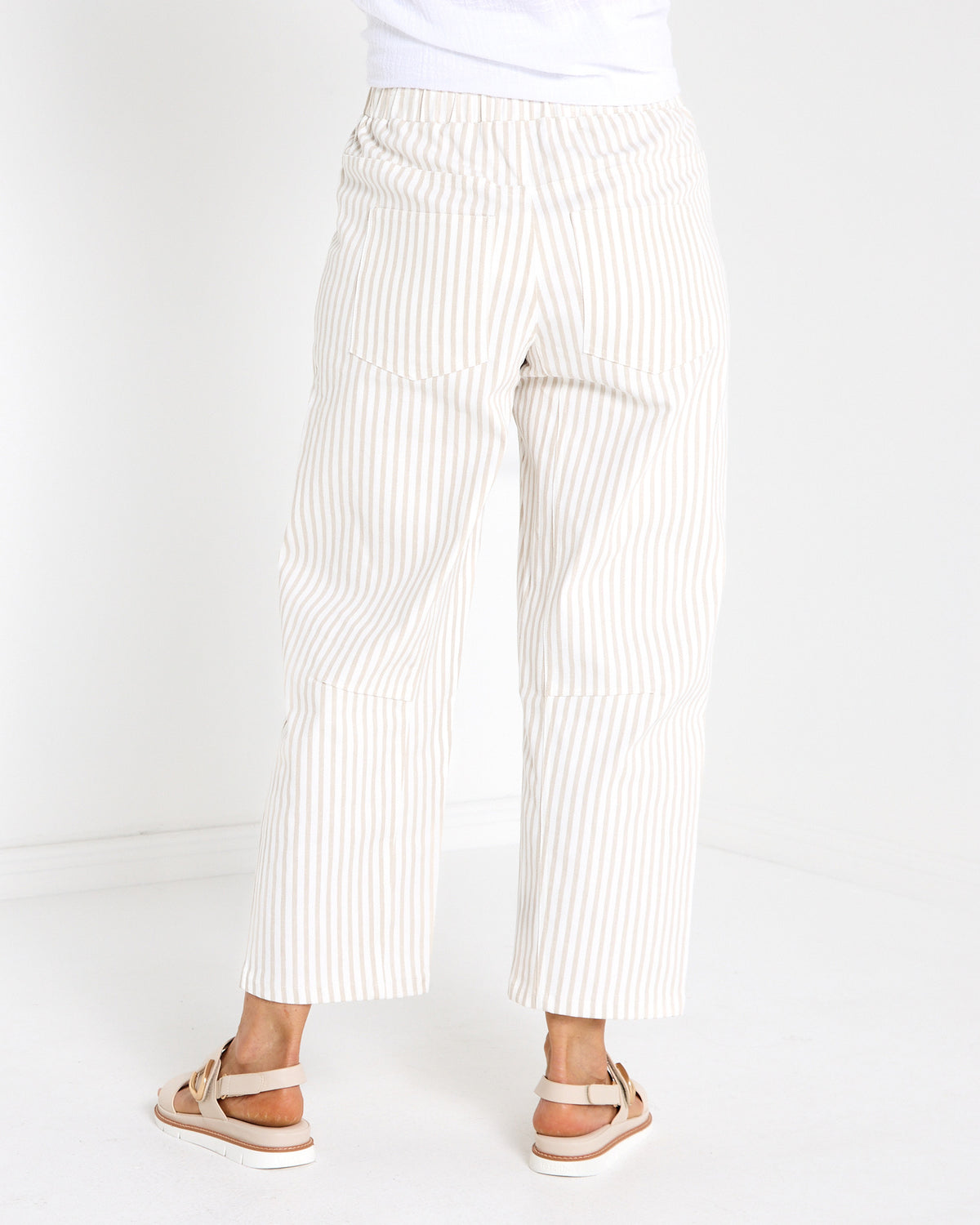 Soho Cotton Pants - Beige Stripe