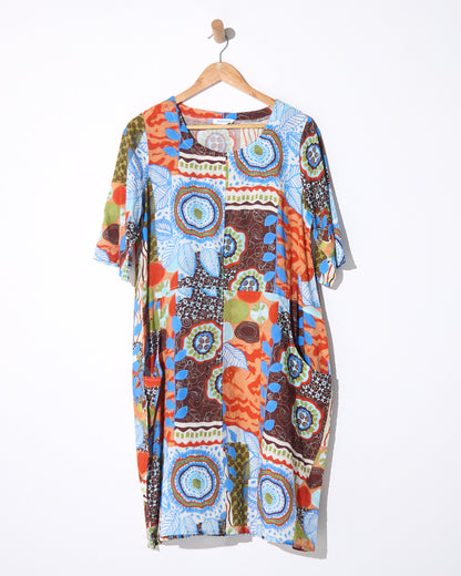Eva Cotton Dress - Ripple Abstract