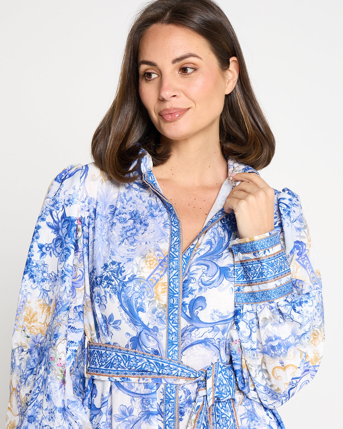 Antoinette Maxi Shirt Dress - Delft Blue