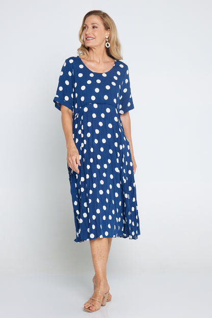 Waterhouse Dress - Navy Spot