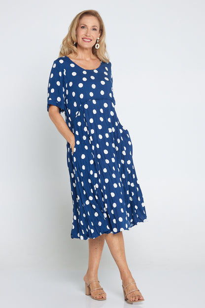 Waterhouse Dress - Navy Spot