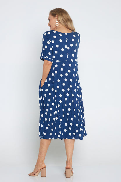 Waterhouse Dress - Navy Spot