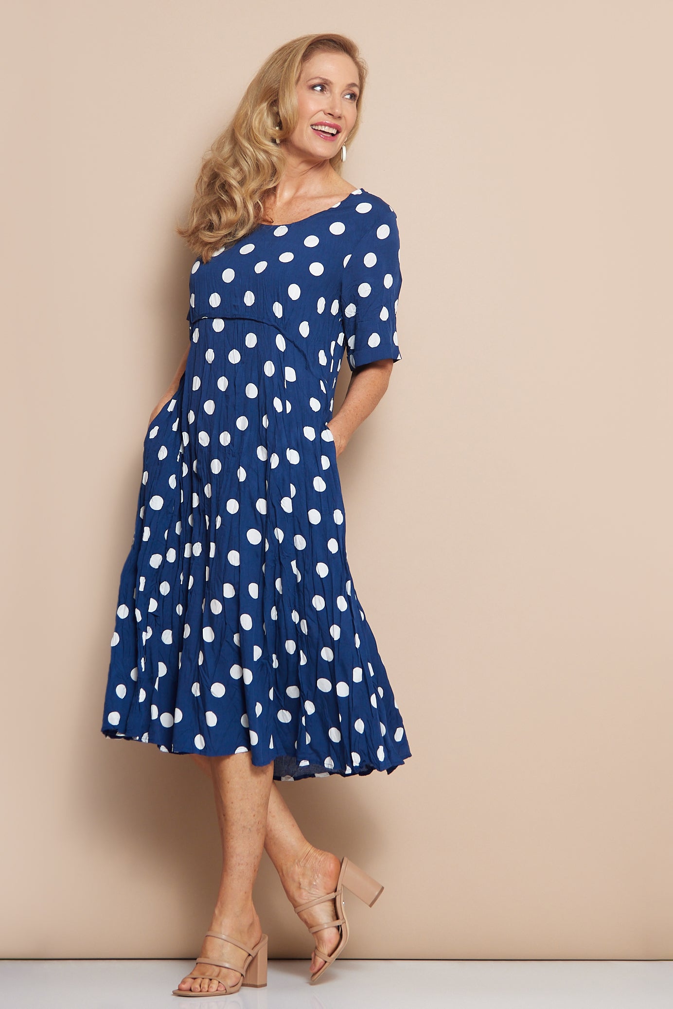 Waterhouse Dress - Navy Spot