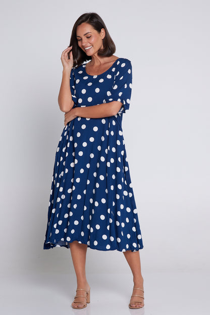 Waterhouse Dress - Navy Spot