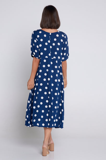 Waterhouse Dress - Navy Spot