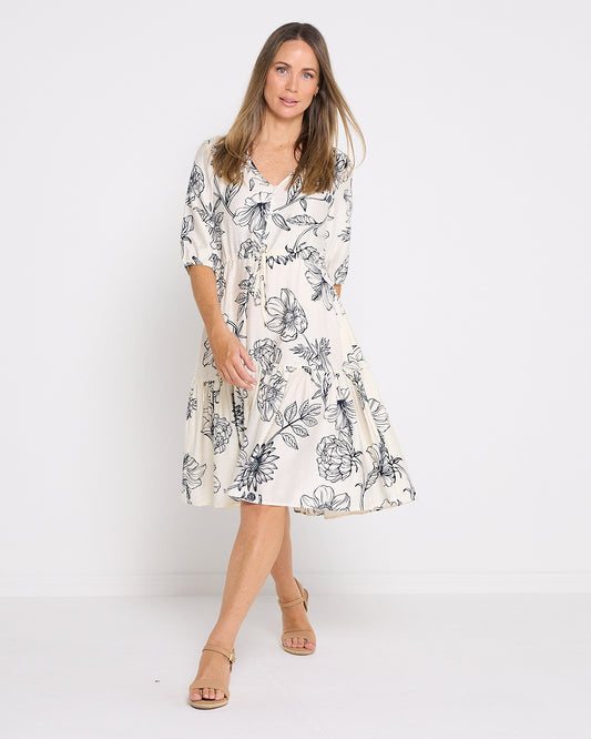 Delaney Dress - Ivory Floral