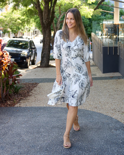 Delaney Dress - Ivory Floral