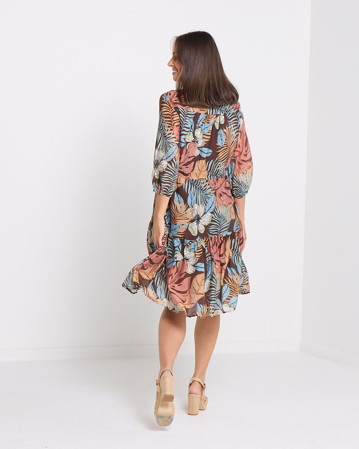 Delaney Dress - Choc Tropical