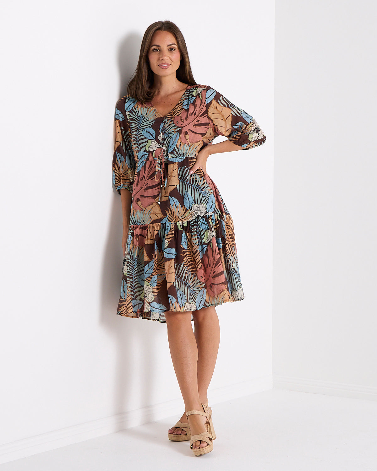 Delaney Dress - Choc Tropical