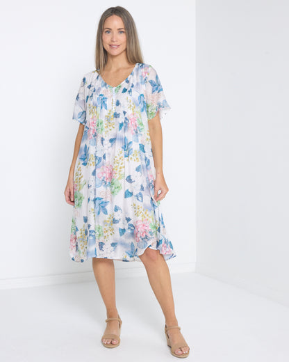 Lamia Dress - Indigo Garden