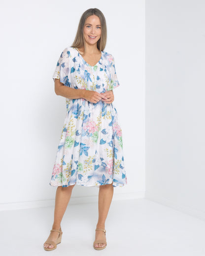 Lamia Dress - Indigo Garden