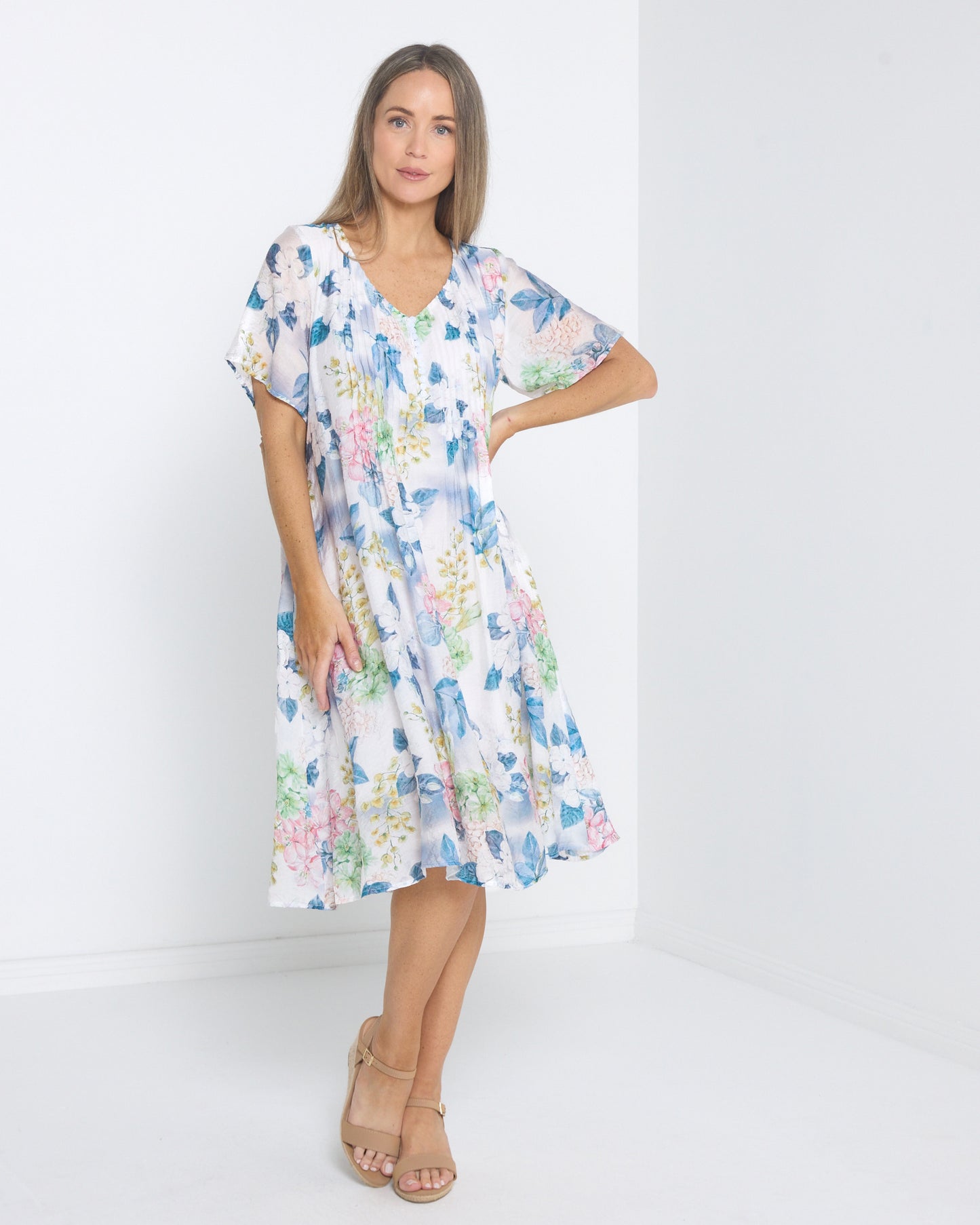 Lamia Dress - Indigo Garden