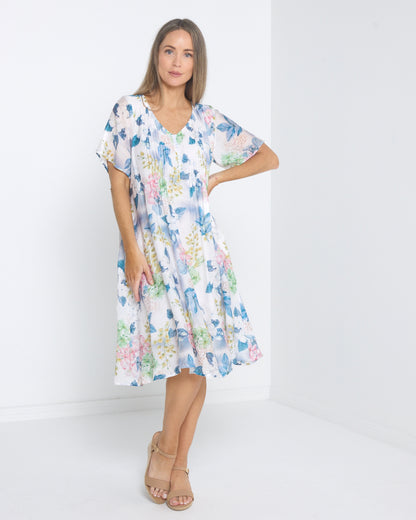 Lamia Dress - Indigo Garden