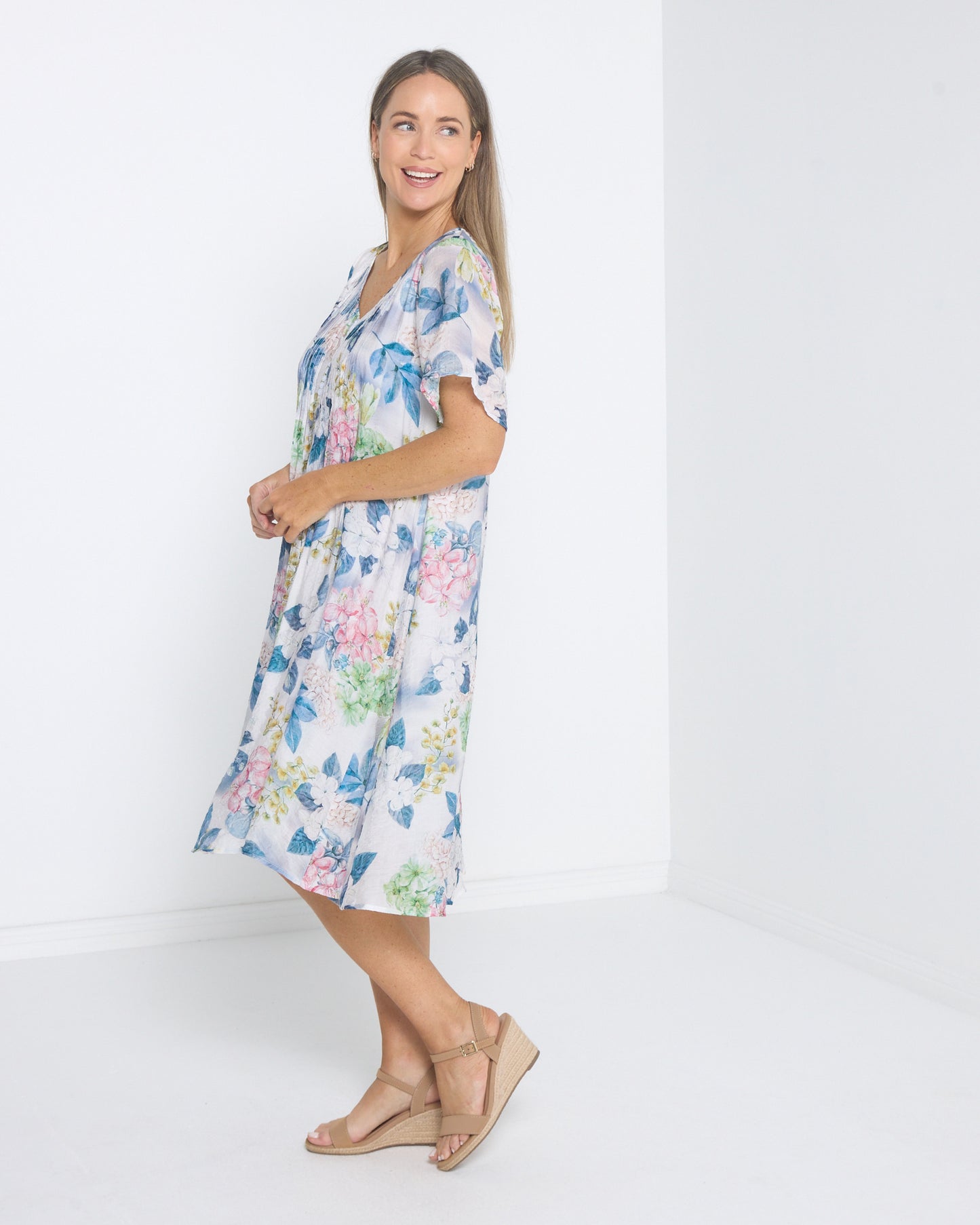 Lamia Dress - Indigo Garden