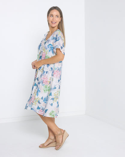 Lamia Dress - Indigo Garden