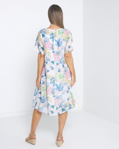 Lamia Dress - Indigo Garden