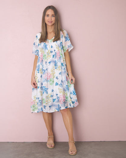 Lamia Dress - Indigo Garden