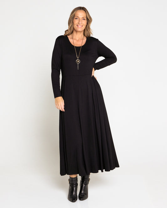 Lux Bamboo Swing Dress - Black