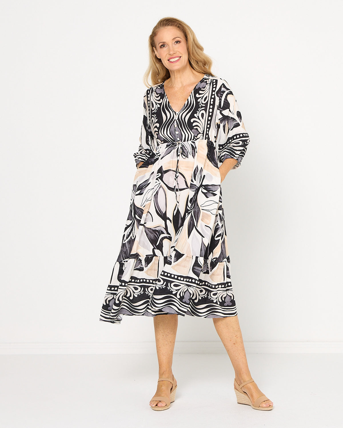 Rosalie Dress - Black Tapestry