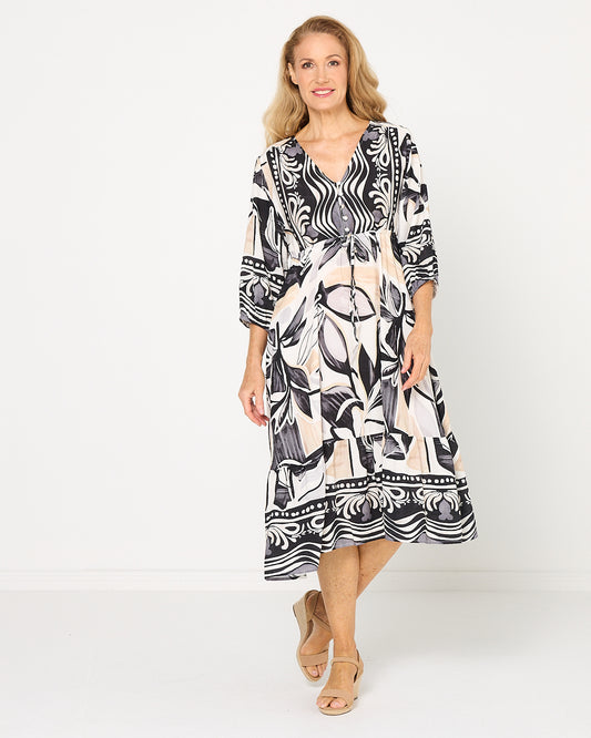 Rosalie Dress - Black Tapestry