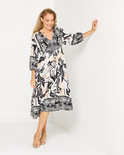 Rosalie Dress - Black Tapestry