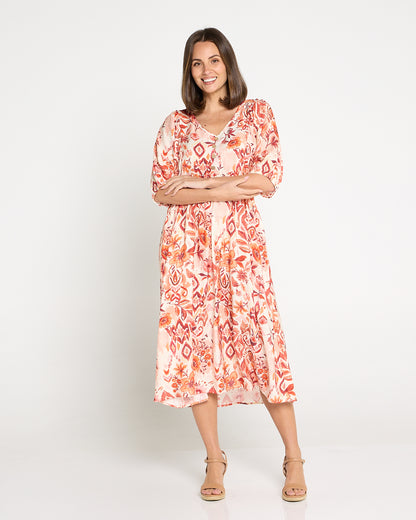 Sabina Dress - Sunset Floral