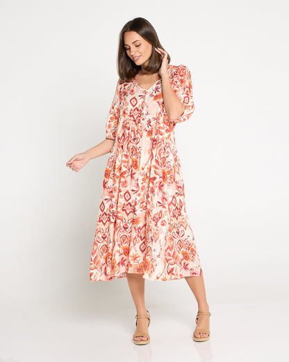 Sabina Dress - Sunset Floral