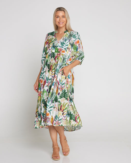 Marisel Dress - Frangipani Tropical