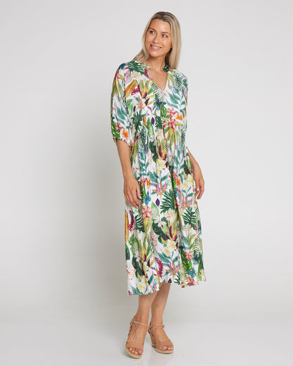 Marisel Dress - Frangipani Tropical