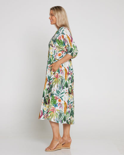 Marisel Dress - Frangipani Tropical